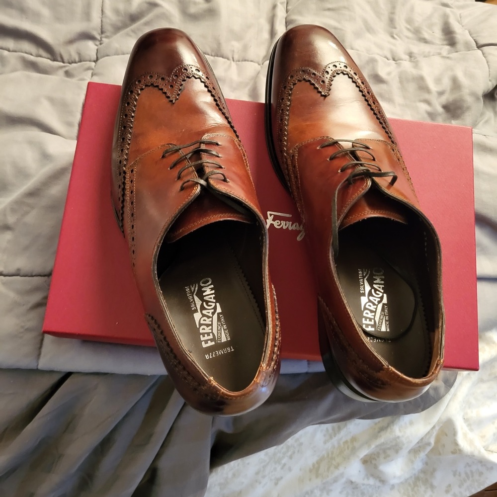 Salvatore Ferragamo laces shoes size 10 gently worn once